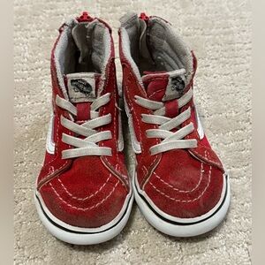 Vans Sk8-Hi Toddler Skate Shoe Red Sneakers 7.5